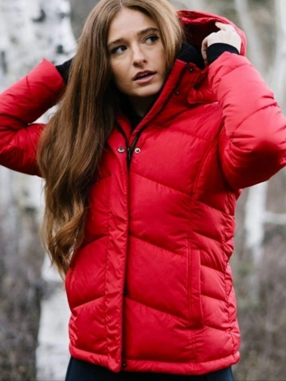 Zyia Active Sierra Expedition Puffer Jacket Red Medium
